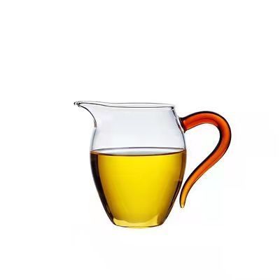 Скляний чахай &laquo;Amber&raquo; з ручкою бурштинового кольору, 300 мл DM-CHAI-001 фото