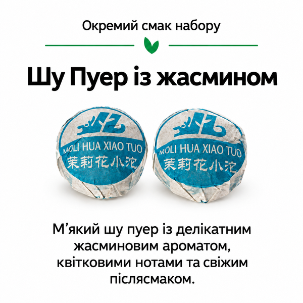 Дегустаційний набір китайського чаю Пуер Super Mix, 20 мініточ, 10 смаків DM-DEG-001 фото